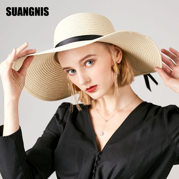 wide brim hats 2021 elegant style summer large straw hat women girls fashion sun uv protect big bow beach, Blue;gray
wide brim hats 2021 elegant style summer large straw hat women girls fashion sun uv protect big bow beach, Blue;gray