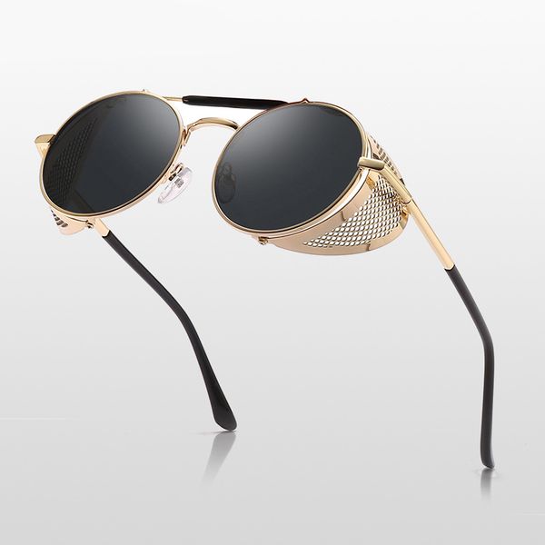 sunglasses steampunk goggles retro men 2021 punk round women brand designer sun glasses for male uv400, White;black
sunglasses steampunk goggles retro men 2021 punk round women brand designer sun glasses for male uv400, White;black