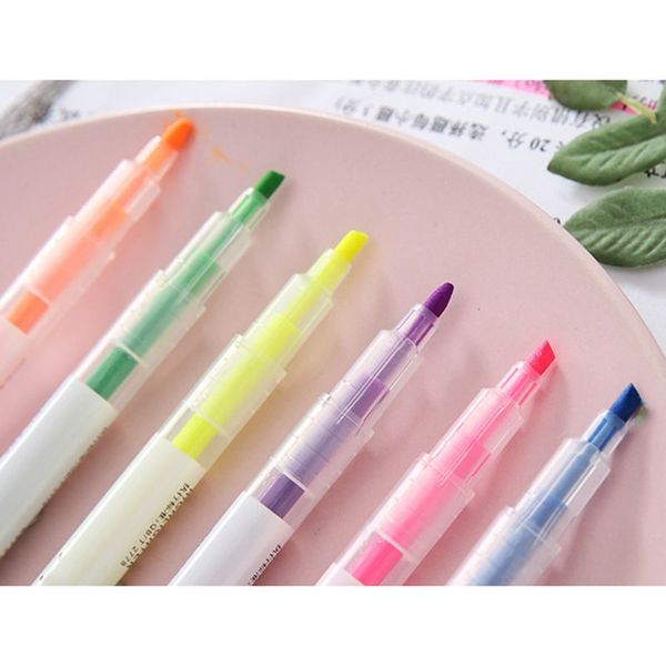 6 colors double headed highlighter pen fluorescent marker art drawing stationery k1ab, Black;red
6 colors double headed highlighter pen fluorescent marker art drawing stationery k1ab, Black;red