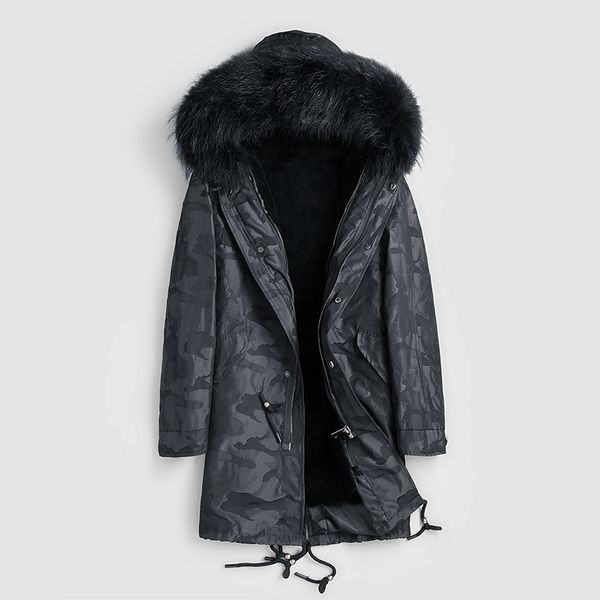 parka real fur coat men real sheep fur liner winter coat men raccoon collar hooded parkas casaco 1709 yy1361, Black 
parka real fur coat men real sheep fur liner winter coat men raccoon collar hooded parkas casaco 1709 yy1361, Black