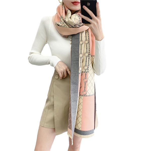 new imitation cashmere wild chain print scarf women autumn and winter thick warm scarf travel shawl air conditioning blanket, Blue;gray
new imitation cashmere wild chain print scarf women autumn and winter thick warm scarf travel shawl air conditioning blanket, Blue;gray