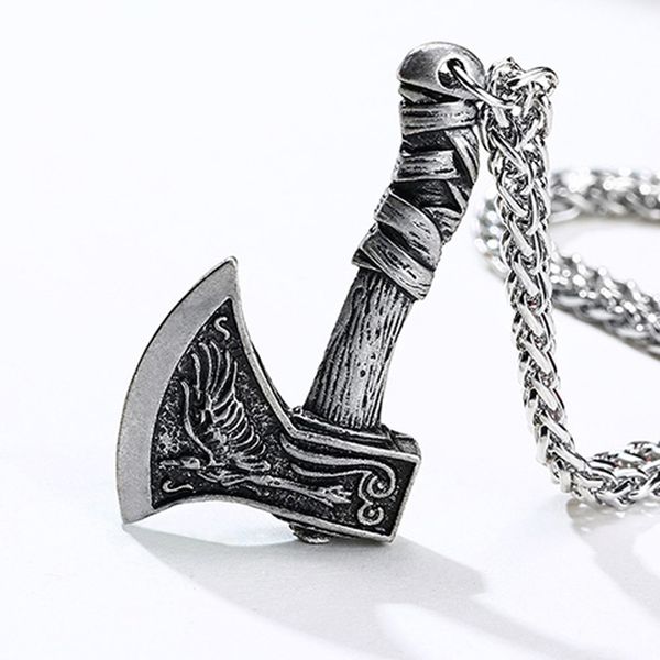 retro vantage stainless steel men's viking axe necklace pendant wolf amulet jewelry, Silver
retro vantage stainless steel men's viking axe necklace pendant wolf amulet jewelry, Silver