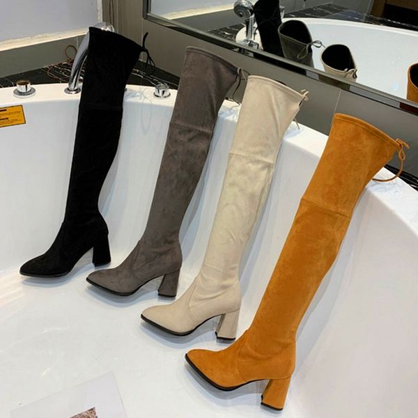 genuine suede leather women over the knee boots flock hoof heels women long boots autumn winter motorcycle combat 41, Black
genuine suede leather women over the knee boots flock hoof heels women long boots autumn winter motorcycle combat 41, Black