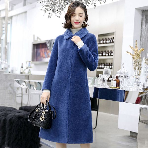 women's fur & faux 2021 autumn winter wool turn-down collar women vestidos full fashion x-long thick warm streetwear overcoat, Black
women's fur & faux 2021 autumn winter wool turn-down collar women vestidos full fashion x-long thick warm streetwear overcoat, Black