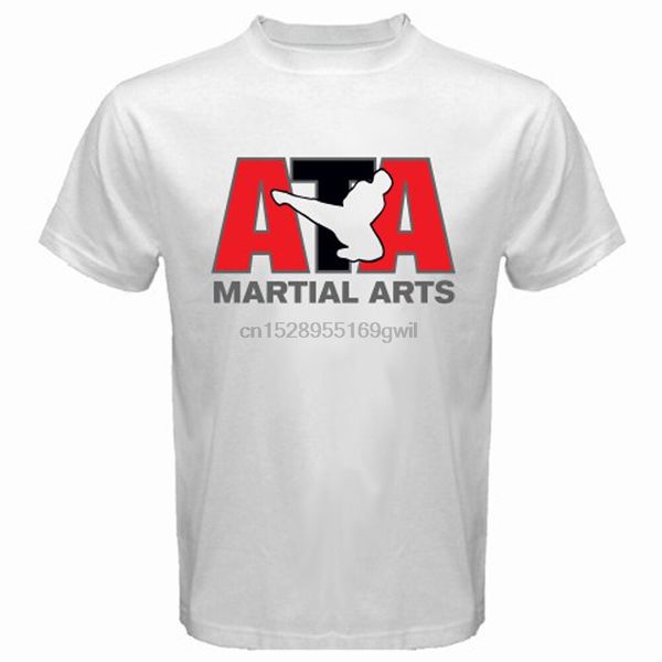 new ata taekwondo martial arts mens white t-shirt size s to 3xl