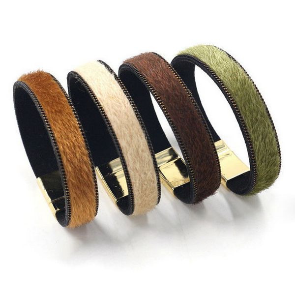 rainbery fashion gold color simple horse hair pu leather bracelets magnetic clasp accessories women bracelets jewelry, Golden;silver
rainbery fashion gold color simple horse hair pu leather bracelets magnetic clasp accessories women bracelets jewelry, Golden;silver
