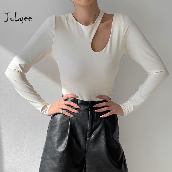 julyee women's t-shirts solid o-neck long sleeve slim asymmetric hollow out long sleeve short t-shirt streetwear, White
julyee women's t-shirts solid o-neck long sleeve slim asymmetric hollow out long sleeve short t-shirt streetwear, White