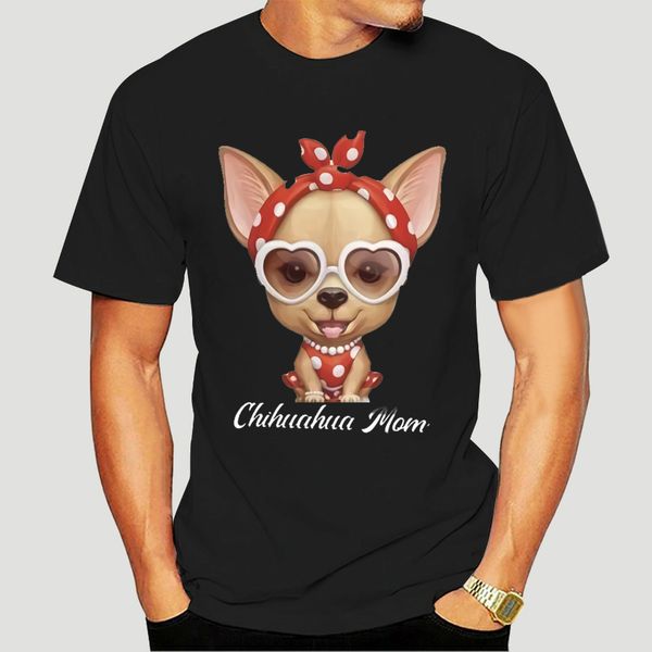 chihuahua mom ladies t-shirt cotton s-3xl style round tee shirt-2372d