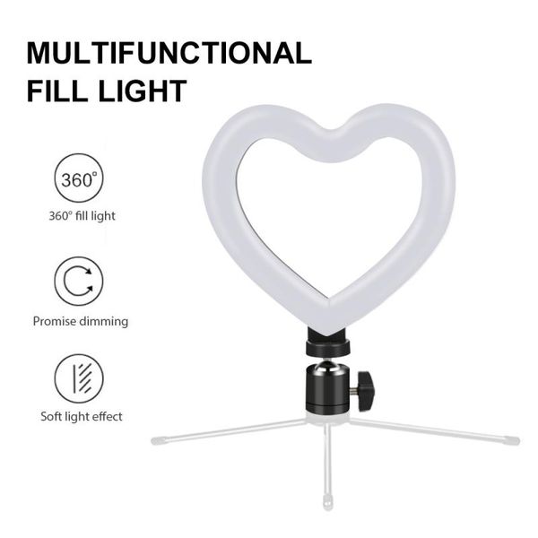 6 inch heart-shaped dimmable usb cold warm led ring-light selfie video live stream lamp tricolor fill light
6 inch heart-shaped dimmable usb cold warm led ring-light selfie video live stream lamp tricolor fill light