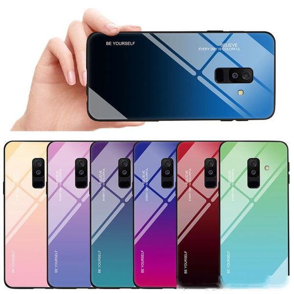 gradient colorful tempered glass soft silicone edge case for samsung a6 plus 2018 rainbow shockproof back cover
gradient colorful tempered glass soft silicone edge case for samsung a6 plus 2018 rainbow shockproof back cover