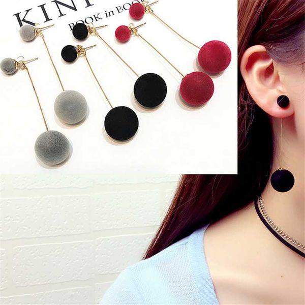 fashion red black plush ball drop earrings for women korea personality round long tassel earrings statement jewelry gift, Silver
fashion red black plush ball drop earrings for women korea personality round long tassel earrings statement jewelry gift, Silver