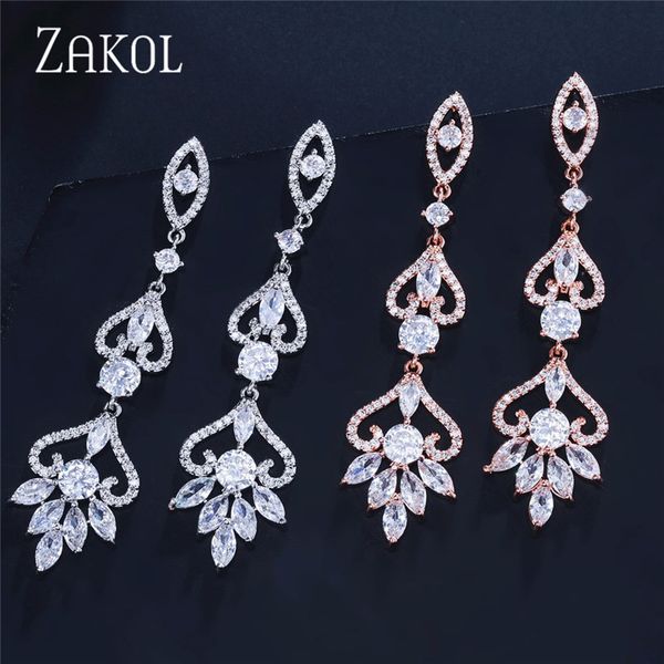 zakol marquise cut flower zirconia crystal long drop earrings for women shiny leaf cz stone bridal wedding jewelry fsep2322, Silver
zakol marquise cut flower zirconia crystal long drop earrings for women shiny leaf cz stone bridal wedding jewelry fsep2322, Silver