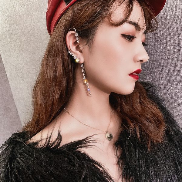 fyuan long tassel crystal earrings for women rhinestone ear clip earrings fashion jewelry party gifts, Silver
fyuan long tassel crystal earrings for women rhinestone ear clip earrings fashion jewelry party gifts, Silver