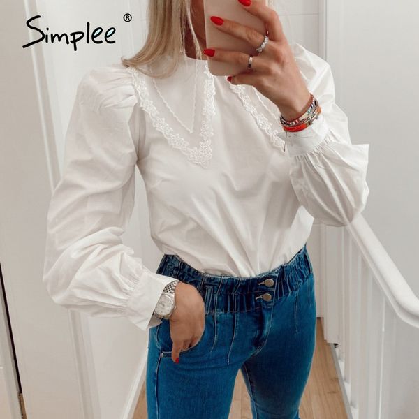 simplee elegant white autumn winter women blouse office lady split doll collar short female blouse causal long puff sleeve shirt
simplee elegant white autumn winter women blouse office lady split doll collar short female blouse causal long puff sleeve shirt