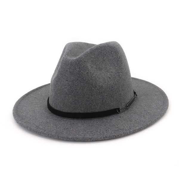 men women woolen jazz fedora hats with leather belt wide flat brim party formal hat trilby panama fedoras, Blue;gray
men women woolen jazz fedora hats with leather belt wide flat brim party formal hat trilby panama fedoras, Blue;gray