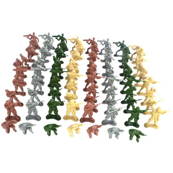 100 Pieces Army Men 5cm Soldier Action Figures Playset For Army Base Sand Scene Model Accessories Kids Toy Gift