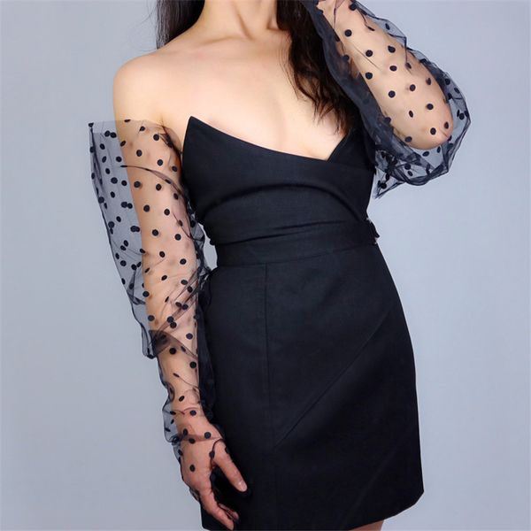 2020 black polka dot long gloves 85cm large dots lace gauzetulle wide cuff evening gloves touch fuction female 2020 new wls06, Blue;gray
2020 black polka dot long gloves 85cm large dots lace gauzetulle wide cuff evening gloves touch fuction female 2020 new wls06, Blue;gray