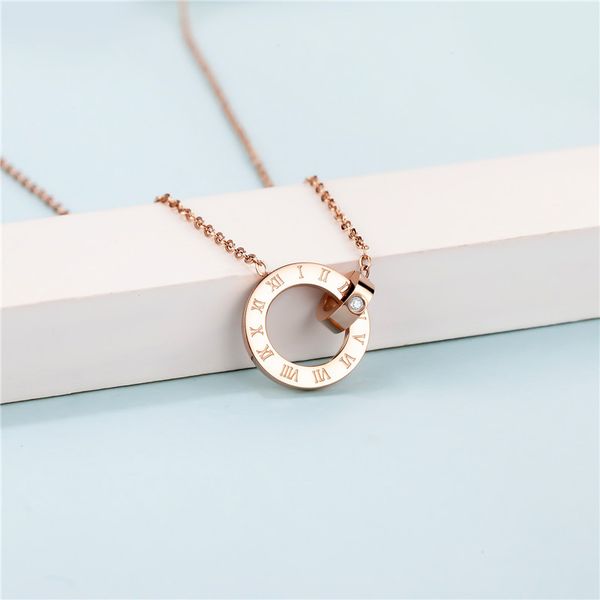 fashion double round-shape roman digital necklace jewelry rose gold crystal necklace pendant for women's birthday memorial day, Silver
fashion double round-shape roman digital necklace jewelry rose gold crystal necklace pendant for women's birthday memorial day, Silver