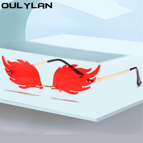 sunglasses oulylan vintage flame women men brand design rimless sun glasses retro metal frame ocean lens eyeglasses uv400, White;black
sunglasses oulylan vintage flame women men brand design rimless sun glasses retro metal frame ocean lens eyeglasses uv400, White;black