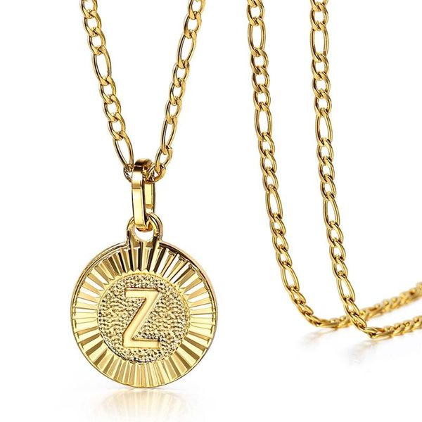 new a z 26 initial letter round pendant figaro stainless steel chain necklace for men women fashion jewelry 18inch hgp418, Silver
new a z 26 initial letter round pendant figaro stainless steel chain necklace for men women fashion jewelry 18inch hgp418, Silver