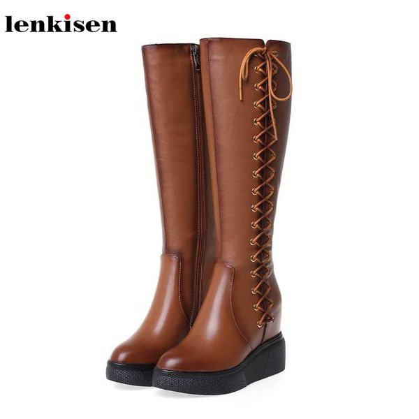 lenkisen cow leather vintage knight boots side lace up high heels thick bottom height lncreasing winter zip thigh high boots l06, Black
lenkisen cow leather vintage knight boots side lace up high heels thick bottom height lncreasing winter zip thigh high boots l06, Black