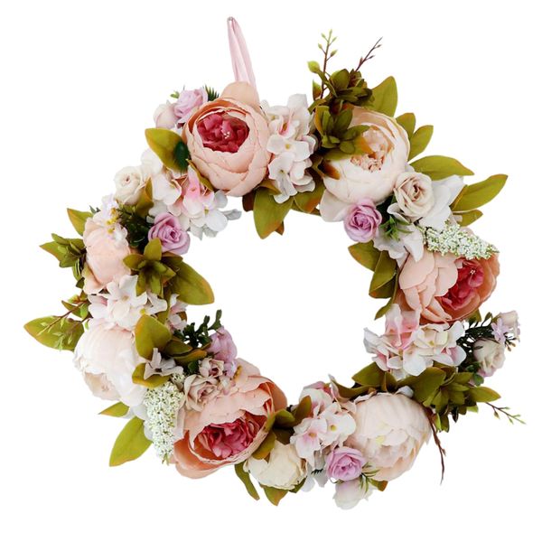 artificial rattan flower wreath front door wreath wedding venue home decor