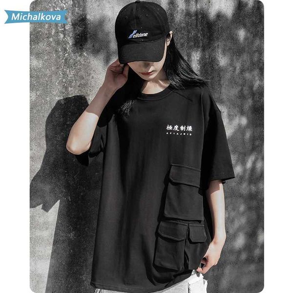 men's t-shirts three pockets round neck short sleeve tee harajuku oversized summer men/women hip hop fashion streetwear, White;black
men's t-shirts three pockets round neck short sleeve tee harajuku oversized summer men/women hip hop fashion streetwear, White;black