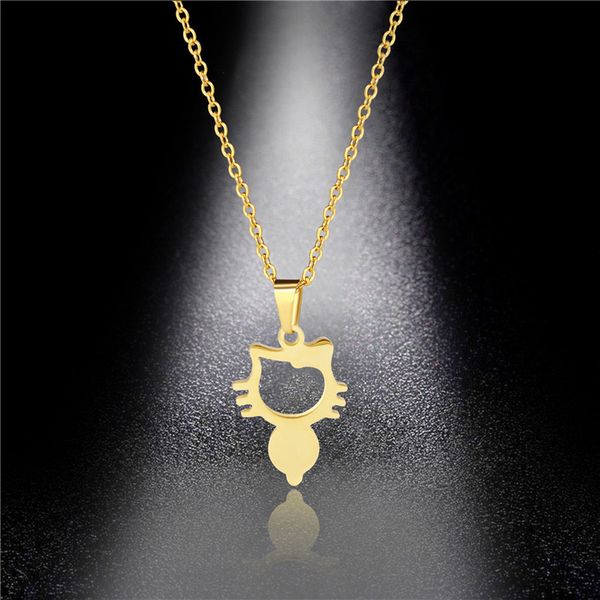 laser cutting stainless steel cat necklace creative titanium steel new pet cat choker, Silver
laser cutting stainless steel cat necklace creative titanium steel new pet cat choker, Silver