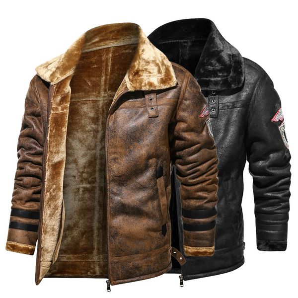 leather jacket men retro suede coat outerwear motorcycle biker male winter fur jacket thick fleece leather man windproof jackets, Black
leather jacket men retro suede coat outerwear motorcycle biker male winter fur jacket thick fleece leather man windproof jackets, Black