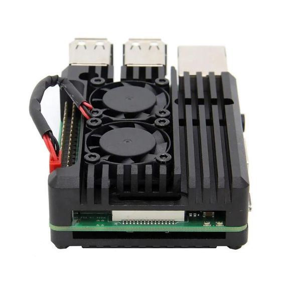 raspberry pi 4/3 алюминиевый корпус с двойной вентилятор охлаждения металла shell черный корпус для rpi raspberry pi 4b / 3b / 3b
raspberry pi 4/3 алюминиевый корпус с двойной вентилятор охлаждения металла shell черный корпус для rpi raspberry pi 4b / 3b / 3b