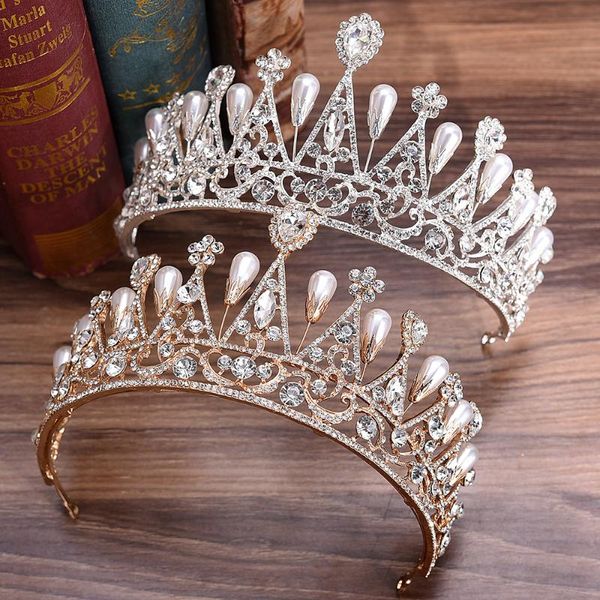 european and american popular baroque luxury bride pearl rhinestones big crown style sweet romantic, Golden;silver
european and american popular baroque luxury bride pearl rhinestones big crown style sweet romantic, Golden;silver