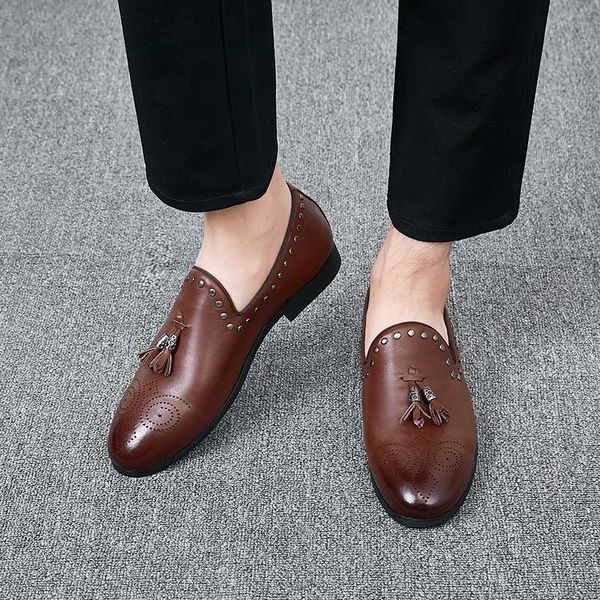dress shoes yomior men genuine leather pointed toe tassel formal rivet loafers casual brogue flats, Black
dress shoes yomior men genuine leather pointed toe tassel formal rivet loafers casual brogue flats, Black