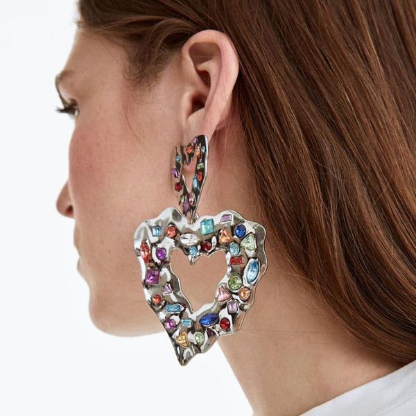 dangle & chandelier multicolor crystal alloy big heart pendant women earrings jewelry fashion lady's party statement accessories, Silver
dangle & chandelier multicolor crystal alloy big heart pendant women earrings jewelry fashion lady's party statement accessories, Silver
