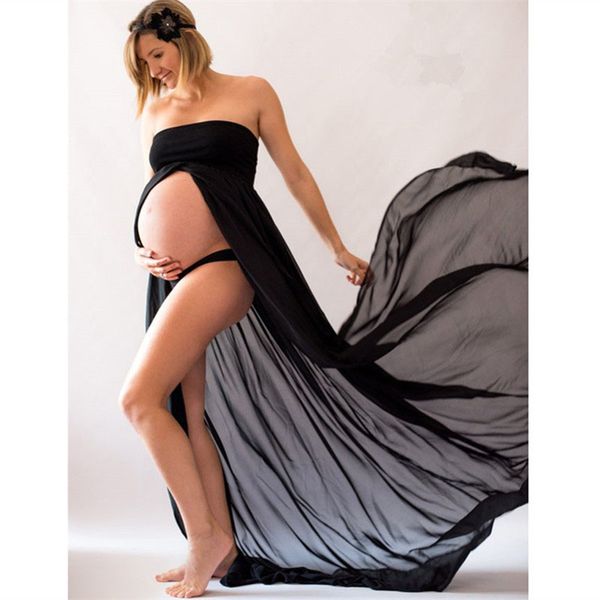 pgraphic maternity dress solid color tube chiffon stitching front fork pregnant women's clothes dragging dress a074, White
pgraphic maternity dress solid color tube chiffon stitching front fork pregnant women's clothes dragging dress a074, White