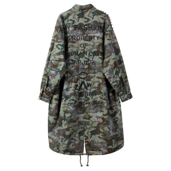 women's jackets sherhure 2021 patches camouflage print oversize bomber feminino women long autumn coat casaco, Black;brown
women's jackets sherhure 2021 patches camouflage print oversize bomber feminino women long autumn coat casaco, Black;brown