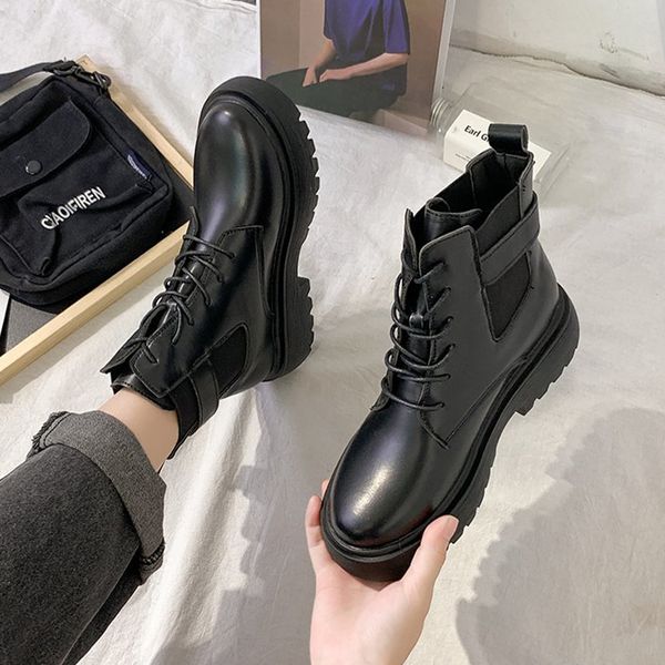 brand women's shoes lace up boots booties ladies boots-women round toe flat heel fashion ankle lolita autumn rubber rock 2020, Black
brand women's shoes lace up boots booties ladies boots-women round toe flat heel fashion ankle lolita autumn rubber rock 2020, Black
