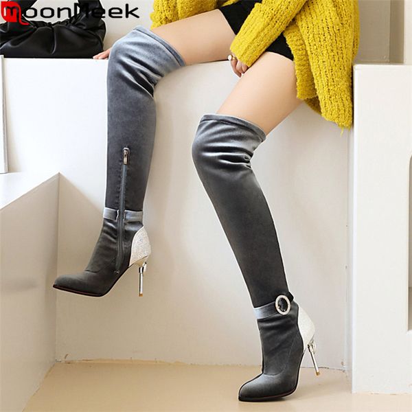 boots moonmeek 2021 arrival women pointed toe high heels ladies shoes winter mixed colors over the knee, Black
boots moonmeek 2021 arrival women pointed toe high heels ladies shoes winter mixed colors over the knee, Black