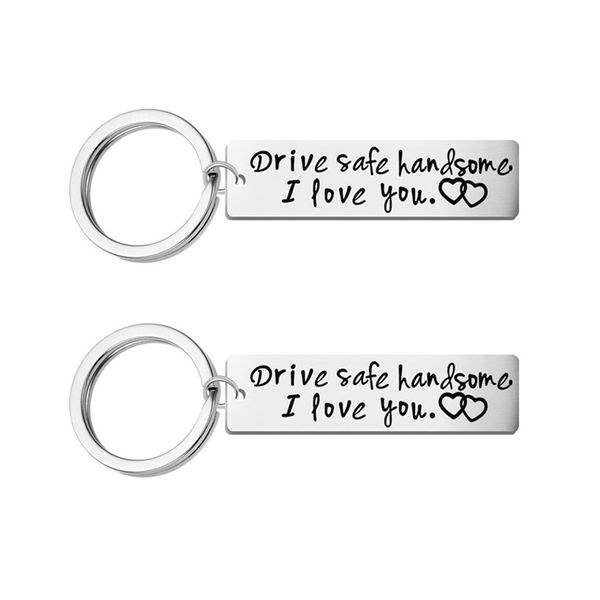 drive safe handsome i love you keychain for husband dad father boyfriend gift, Silver
drive safe handsome i love you keychain for husband dad father boyfriend gift, Silver