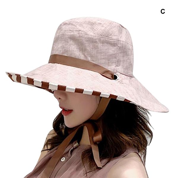 new summer sweet girl sunscreen foldable striped wide brim beach personality casual all-match sun hat, Blue;gray
new summer sweet girl sunscreen foldable striped wide brim beach personality casual all-match sun hat, Blue;gray