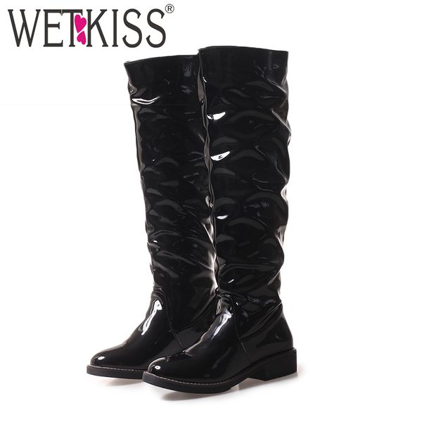 wetkiss knee high women boots round toe rivet footwear patent pu low heels female boot fashion riding shoes women 2020 new black
wetkiss knee high women boots round toe rivet footwear patent pu low heels female boot fashion riding shoes women 2020 new black