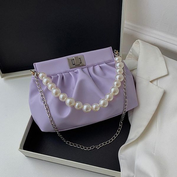 Fashion Ruched Shoulder Bags for Women Pearl Chain Strap Handbags and Purses PU Leather Lady Solid Crossbody Bags
Fashion Ruched Shoulder Bags for Women Pearl Chain Strap Handbags and Purses PU Leather Lady Solid Crossbody Bags