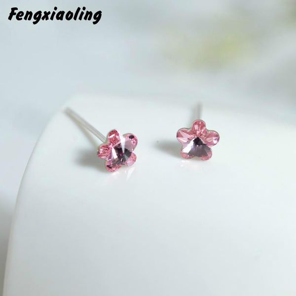 fengxiaoling 100% 925 sterling silver pink crystal plum flower stud earrings for women simple fashion party jewelry, Golden;silver
fengxiaoling 100% 925 sterling silver pink crystal plum flower stud earrings for women simple fashion party jewelry, Golden;silver