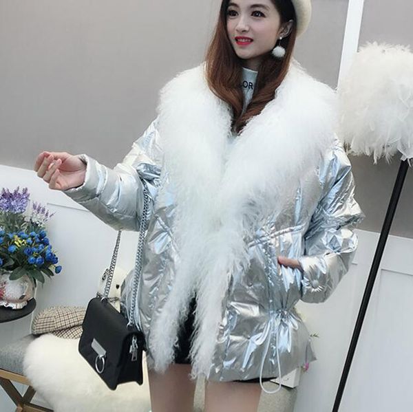 women's down & parkas women winter jacket coat long warm silver mongolia sheep fur duck parka, Black
women's down & parkas women winter jacket coat long warm silver mongolia sheep fur duck parka, Black
