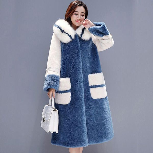 women's fur & faux winter women coat thick warm hooded long loose plus size jacket female mink cashmere, Black
women's fur & faux winter women coat thick warm hooded long loose plus size jacket female mink cashmere, Black