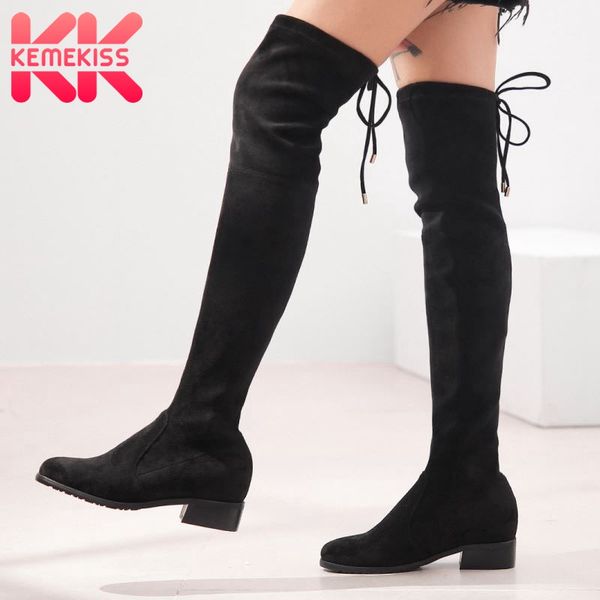 kemekiss women over knee boots lace up square heel women stretch boots fashion winter warm shoes footwear size 34-42, Black
kemekiss women over knee boots lace up square heel women stretch boots fashion winter warm shoes footwear size 34-42, Black