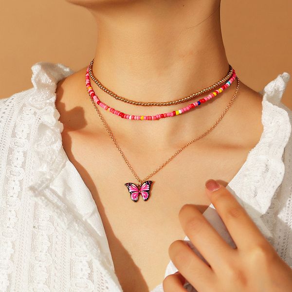 fashion multi-layer retro colorful rice beads fashion all-match butterfly necklace for women choker necklaces new design jewelry, Silver
fashion multi-layer retro colorful rice beads fashion all-match butterfly necklace for women choker necklaces new design jewelry, Silver