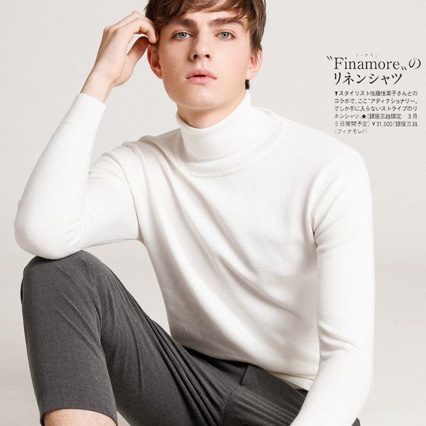men's sweaters autumn and winter solid color high neck pullover sweater casual loose plus size bottoming shirt tide, White;black
men's sweaters autumn and winter solid color high neck pullover sweater casual loose plus size bottoming shirt tide, White;black