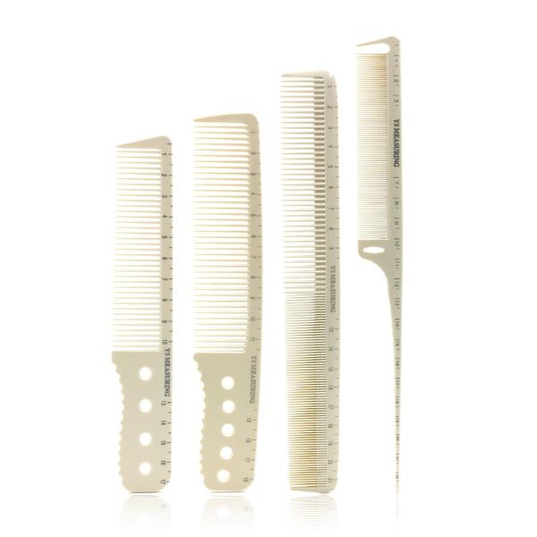 4pcs/lot professional hairdresser cutting comb set y5 series abs material wide tooth comb set measuring scale tail, Silver
4pcs/lot professional hairdresser cutting comb set y5 series abs material wide tooth comb set measuring scale tail, Silver