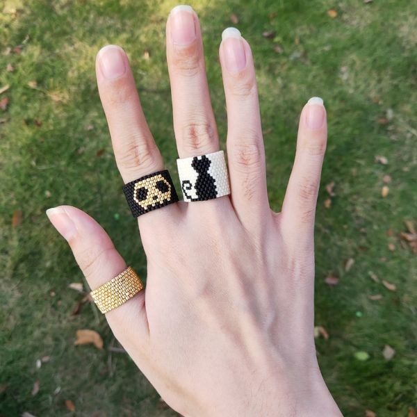 fairywoo flower cute girl ethnic ring gothic cat black punk skeleton ring set miyuki beaded fashion jewelry for woman party gift, Golden;silver
fairywoo flower cute girl ethnic ring gothic cat black punk skeleton ring set miyuki beaded fashion jewelry for woman party gift, Golden;silver