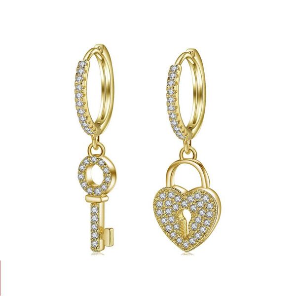 harong natural zircon hoop earrings fashion jewelry party cute crystal copper earrings creative love lock key earring women gift, Golden;silver
harong natural zircon hoop earrings fashion jewelry party cute crystal copper earrings creative love lock key earring women gift, Golden;silver
